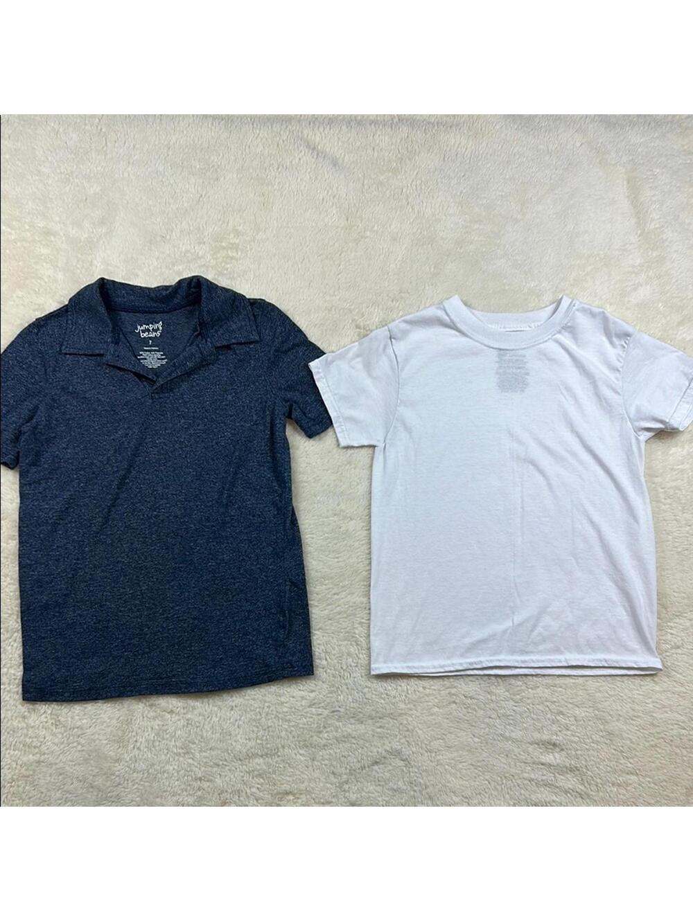 Jumping Beans Boys Blue Polo & White T-Shirt 2 Piece Shirt Set Size 7